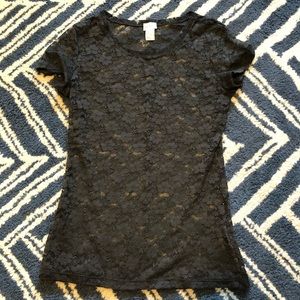 Small H&M gray lace tee